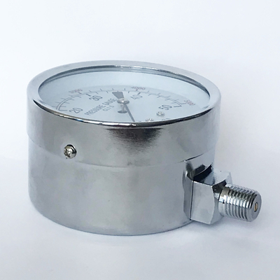 80mm 5000 MmAq রেডিয়াল প্রেসার গেজ ক্রোম প্লেটেড ডুয়াল স্কেল প্রেসার গেজ